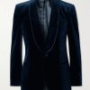 Slim-Fit Shawl-Collar Cotton-Velvet Tuxedo Jacket