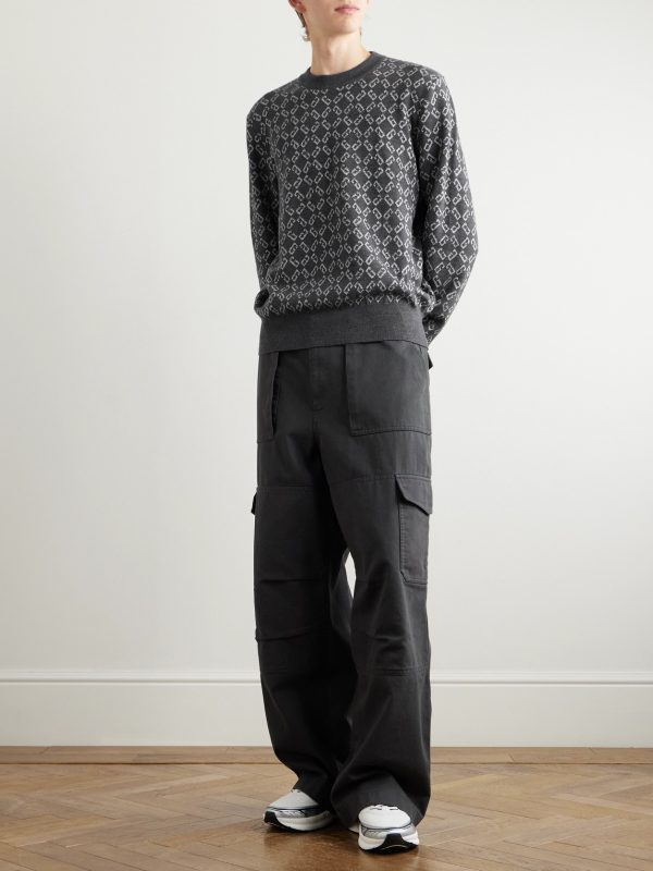 Logo-Jacquard Wool-Blend Sweater - OU Logo-Jacquard Wool-Blend Sweater - OU