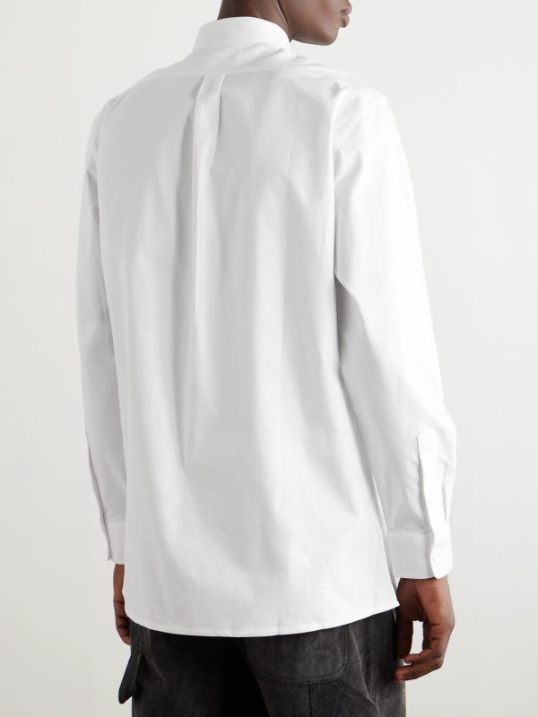 Logo-Embellished Cotton Oxford Shirt - BK Logo-Embellished Cotton Oxford Shirt - BK