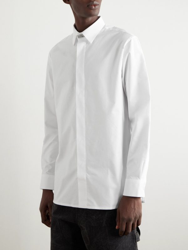 Logo-Embellished Cotton Oxford Shirt - FR Logo-Embellished Cotton Oxford Shirt - FR