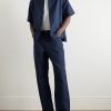 Straight-Leg Logo-Jacquard Cotton-Blend Trousers - OU Straight-Leg Logo-Jacquard Cotton-Blend Trousers - OU