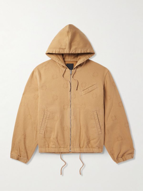 Logo-Jacquard Denim Hooded Jacket Logo-Jacquard Denim Hooded Jacket
