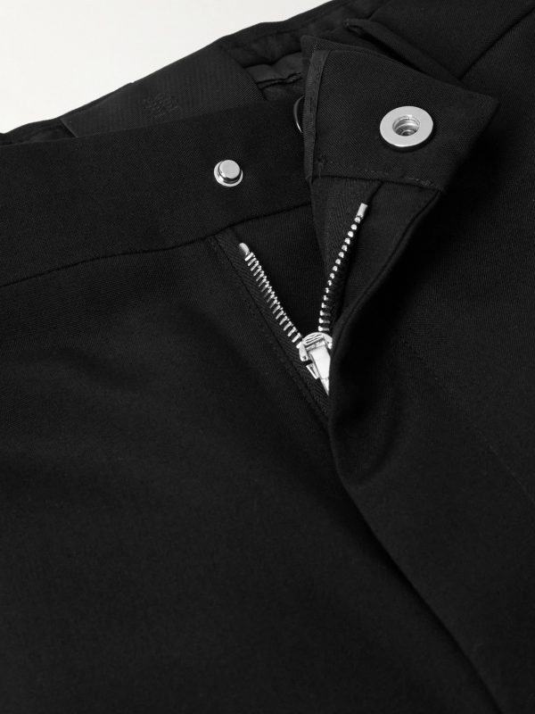 Tapered Logo-Embellished Wool Trousers - E1 Tapered Logo-Embellished Wool Trousers - E1