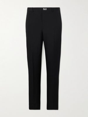 Tapered Logo-Embellished Wool Trousers Tapered Logo-Embellished Wool Trousers