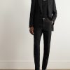 Tapered Logo-Embellished Wool Trousers - OU Tapered Logo-Embellished Wool Trousers - OU