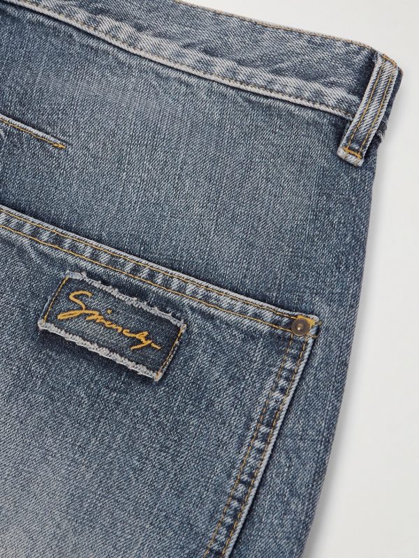 Straight-Leg Logo-Embroidered Jeans - CU Straight-Leg Logo-Embroidered Jeans - CU