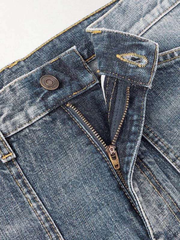 Straight-Leg Logo-Embroidered Jeans - E1 Straight-Leg Logo-Embroidered Jeans - E1