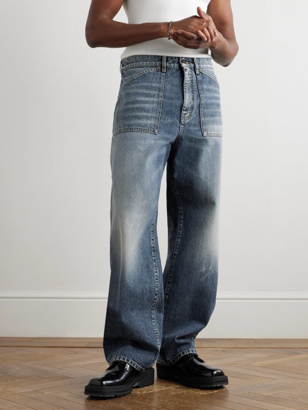 Straight-Leg Logo-Embroidered Jeans - FR Straight-Leg Logo-Embroidered Jeans - FR