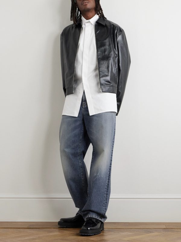 Straight-Leg Logo-Embroidered Jeans - OU Straight-Leg Logo-Embroidered Jeans - OU