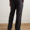 Straight-Leg Garment-Dyed Linen Drawstring Trousers - BK Straight-Leg Garment-Dyed Linen Drawstring Trousers - BK