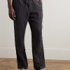 Straight-Leg Garment-Dyed Linen Drawstring Trousers - FR Straight-Leg Garment-Dyed Linen Drawstring Trousers - FR