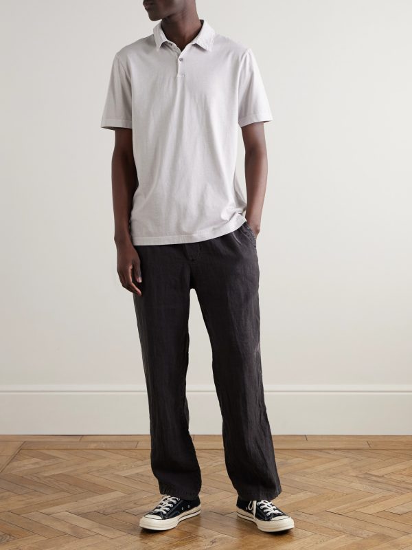 Straight-Leg Garment-Dyed Linen Drawstring Trousers - OU Straight-Leg Garment-Dyed Linen Drawstring Trousers - OU