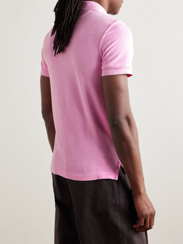 Slim-Fit Cotton-Blend Terry Polo Shirt - BK Slim-Fit Cotton-Blend Terry Polo Shirt - BK