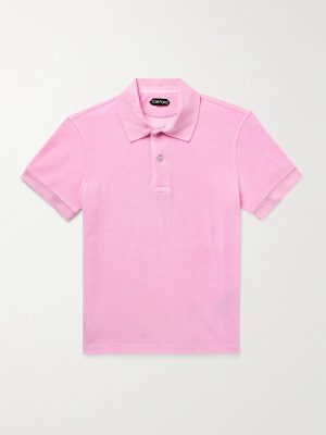 Slim-Fit Cotton-Blend Terry Polo Shirt Slim-Fit Cotton-Blend Terry Polo Shirt