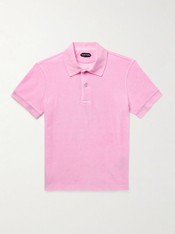Slim-Fit Cotton-Blend Terry Polo Shirt Slim-Fit Cotton-Blend Terry Polo Shirt