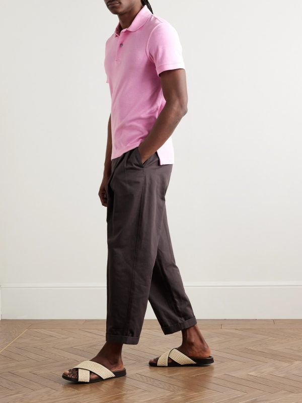 Slim-Fit Cotton-Blend Terry Polo Shirt - OU Slim-Fit Cotton-Blend Terry Polo Shirt - OU