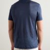 Slim-Fit Silk and Linen-Blend Polo Shirt - BK