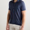 Slim-Fit Silk and Linen-Blend Polo Shirt - FR