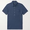 Slim-Fit Silk and Linen-Blend Polo Shirt