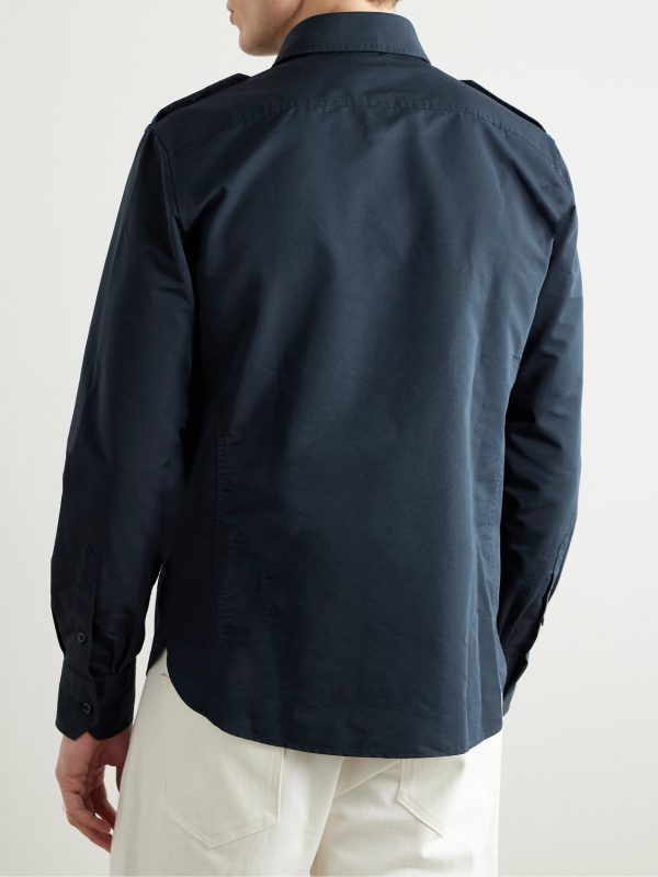 Cotton and Silk-Blend Poplin Shirt - BK Cotton and Silk-Blend Poplin Shirt - BK