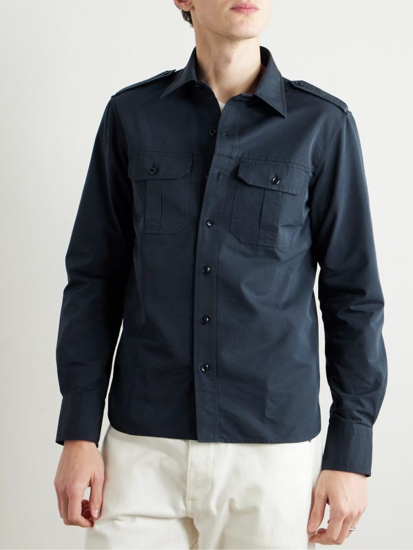 Cotton and Silk-Blend Poplin Shirt - FR Cotton and Silk-Blend Poplin Shirt - FR
