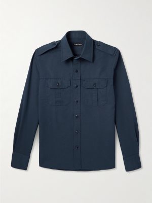 Cotton and Silk-Blend Poplin Shirt Cotton and Silk-Blend Poplin Shirt