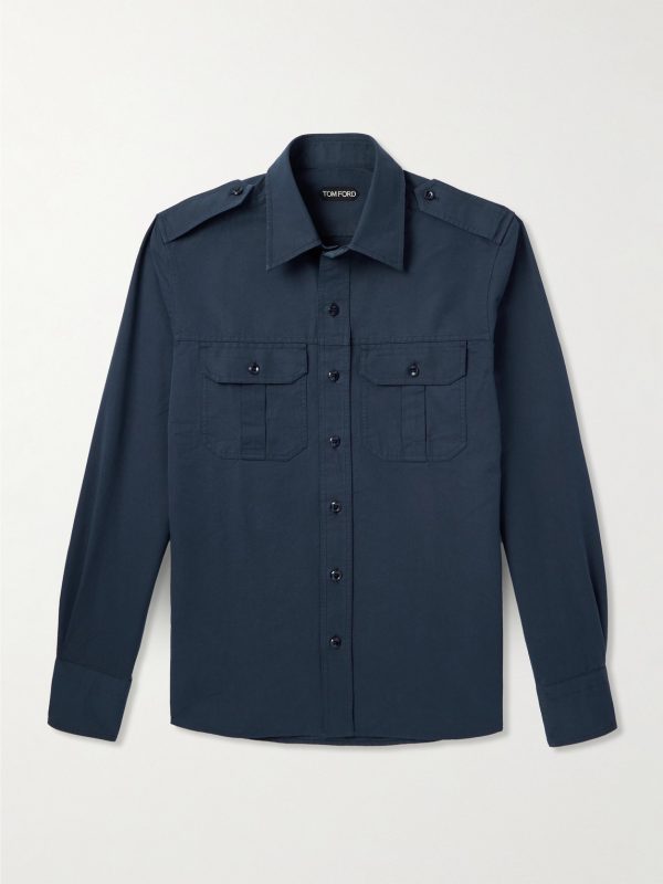 Cotton and Silk-Blend Poplin Shirt Cotton and Silk-Blend Poplin Shirt
