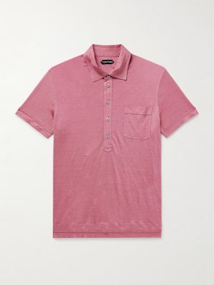 Slim-Fit Silk and Linen-Blend Polo Shirt Slim-Fit Silk and Linen-Blend Polo Shirt
