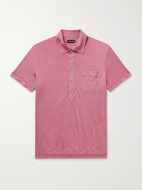 Slim-Fit Silk and Linen-Blend Polo Shirt Slim-Fit Silk and Linen-Blend Polo Shirt