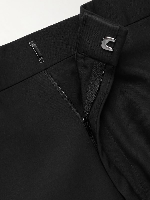 Slim-Fit Silk and Wool-Blend Trousers - E1