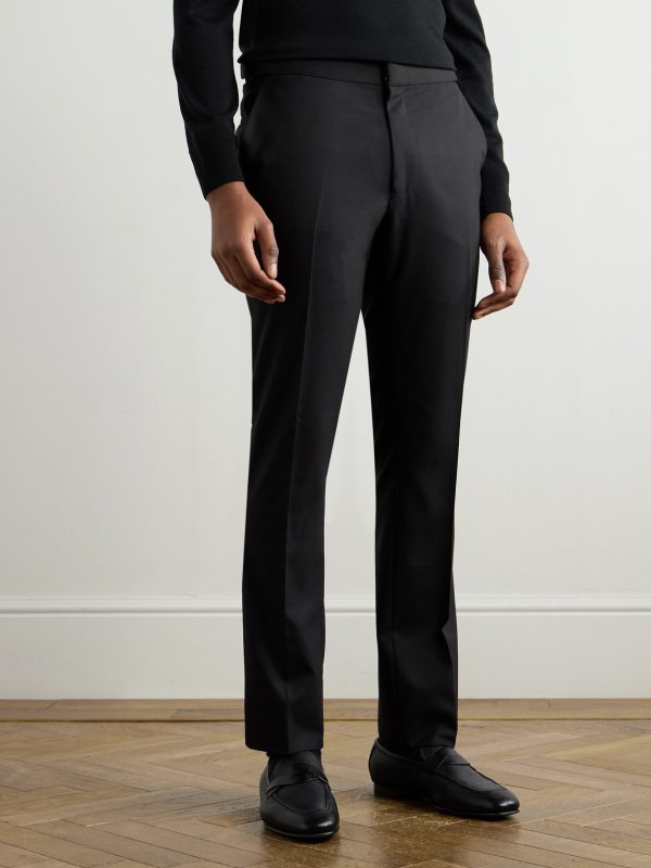 Slim-Fit Silk and Wool-Blend Trousers - FR