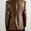 Slim-Fit Croc-Effect Coated Wool-Blend Tuxedo Jacket - BK