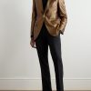 Slim-Fit Croc-Effect Coated Wool-Blend Tuxedo Jacket - OU