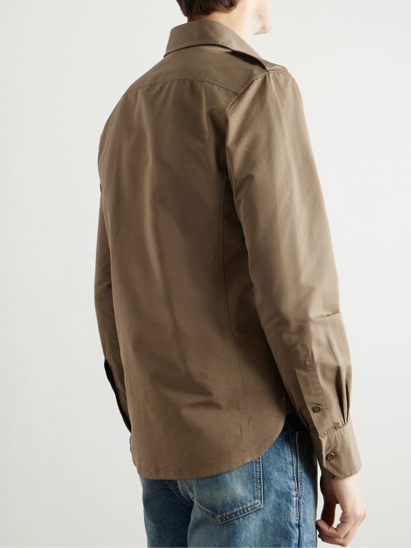 Cotton and Silk-Blend Poplin Shirt - BK Cotton and Silk-Blend Poplin Shirt - BK