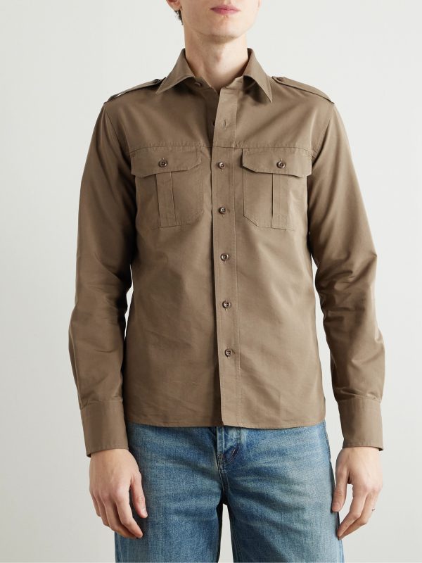 Cotton and Silk-Blend Poplin Shirt - FR Cotton and Silk-Blend Poplin Shirt - FR