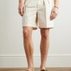 Straight-Leg Pleated Cotton and Silk-Blend Poplin Shorts - FR Straight-Leg Pleated Cotton and Silk-Blend Poplin Shorts - FR