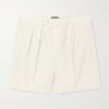 Straight-Leg Pleated Cotton and Silk-Blend Poplin Shorts Straight-Leg Pleated Cotton and Silk-Blend Poplin Shorts