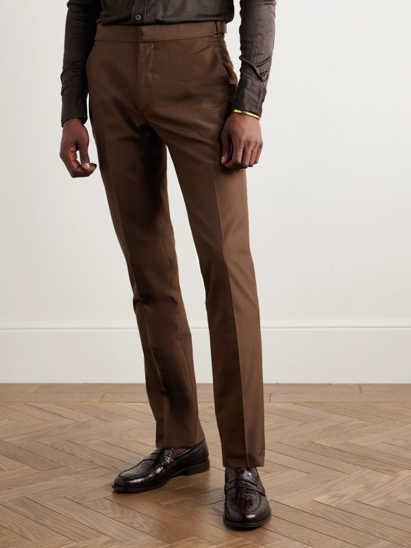 Slim-Fit Silk Trousers - FR Slim-Fit Silk Trousers - FR