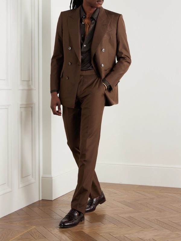 Slim-Fit Silk Trousers - OU Slim-Fit Silk Trousers - OU
