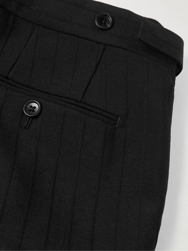 Straight-Leg Striped Mohair and Wool-Blend Trousers - CU Straight-Leg Striped Mohair and Wool-Blend Trousers - CU