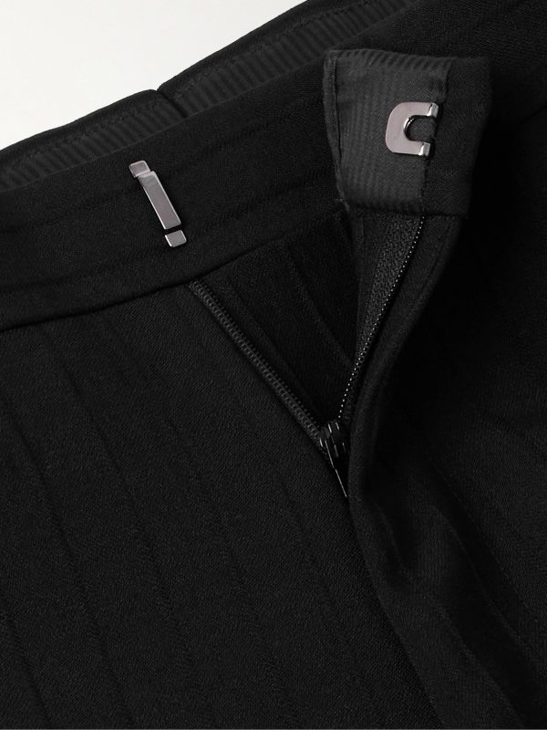 Straight-Leg Striped Mohair and Wool-Blend Trousers - E1 Straight-Leg Striped Mohair and Wool-Blend Trousers - E1