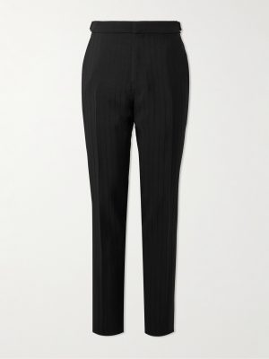 Straight-Leg Striped Mohair and Wool-Blend Trousers Straight-Leg Striped Mohair and Wool-Blend Trousers