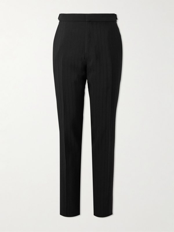 Straight-Leg Striped Mohair and Wool-Blend Trousers Straight-Leg Striped Mohair and Wool-Blend Trousers