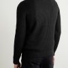 Slim-Fit Shawl-Collar Ribbed Merino Wool-Blend Half-Placket Sweater - BK