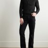 Slim-Fit Shawl-Collar Ribbed Merino Wool-Blend Half-Placket Sweater - OU