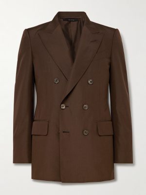 Dyllan Double-Breasted Silk Suit Jacket Dyllan Double-Breasted Silk Suit Jacket
