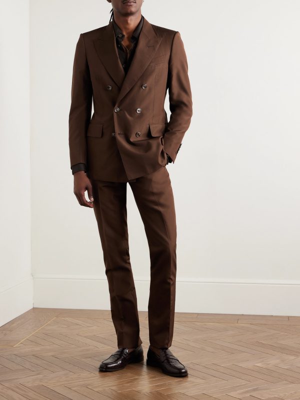 Dyllan Double-Breasted Silk Suit Jacket - OU Dyllan Double-Breasted Silk Suit Jacket - OU