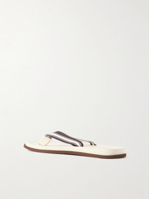 Striped Grosgrain Flip Flops - BK Striped Grosgrain Flip Flops - BK