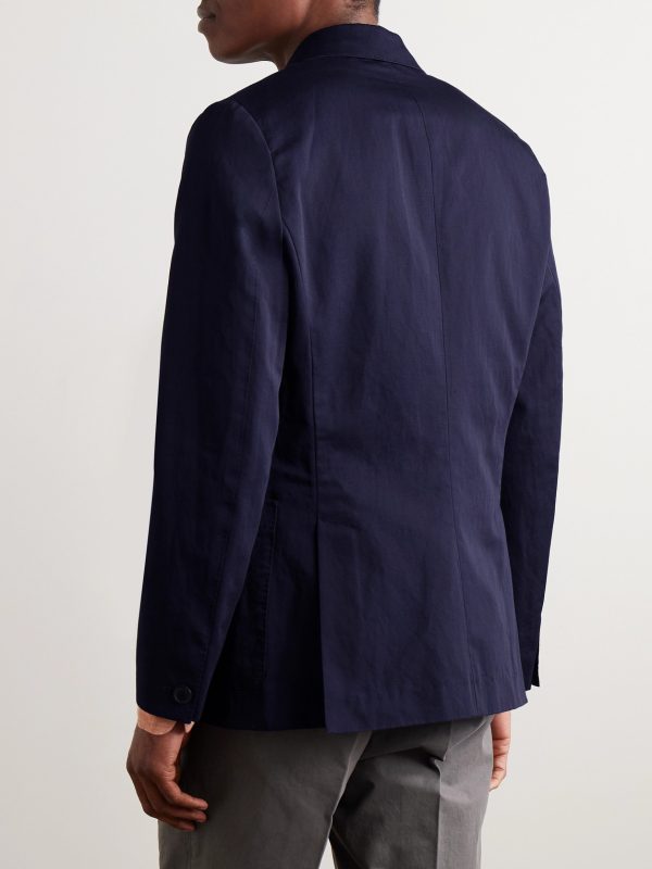 Cotton and Linen-Blend Suit Jacket - BK Cotton and Linen-Blend Suit Jacket - BK