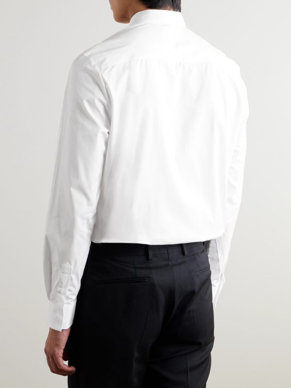 Pleated Cotton-Poplin Tuxedo Shirt - BK Pleated Cotton-Poplin Tuxedo Shirt - BK